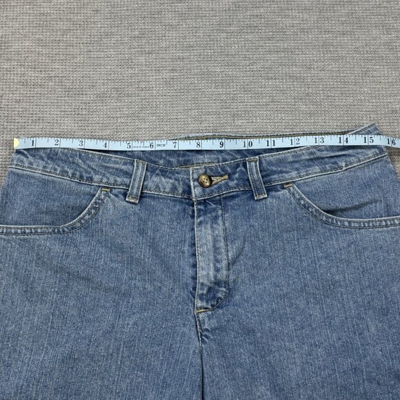 Dickies Womens Blue Denim Bermuda Shorts Mid Rise Flat Front Cotton Blend Size 6 - Picture 9 of 13